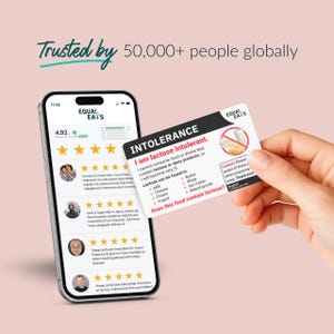 Tarjeta de intolerancia a la lactosa | Pedido en 50 idiomas | Tarjetas de traducción dietética de Equal Eats imagen 7