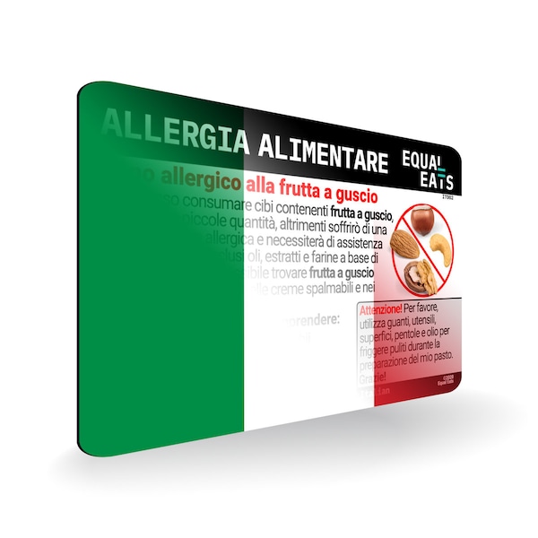 Italian Tree Nut Allergy Translation Card | Eat Safely in Italy | Equal Eats