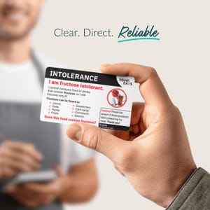 Fructose Intolerance Card - Equal Eats Food Allergy Alert image 3