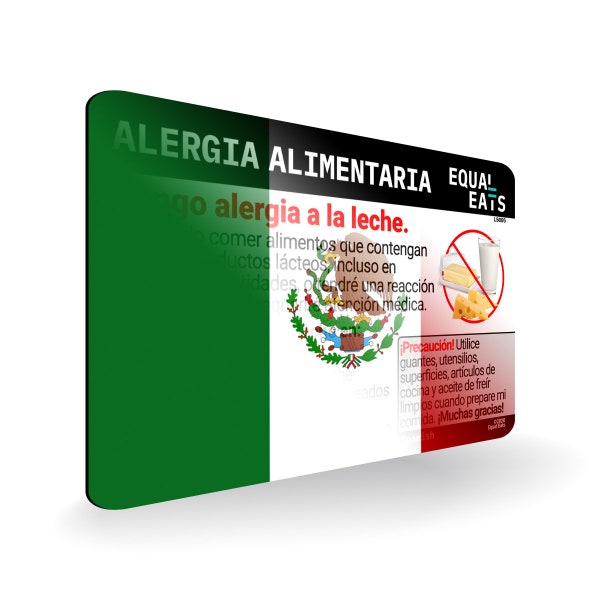 Spanish Milk Allergy Translation Cards | Mexico and Latin America | Equal Eats