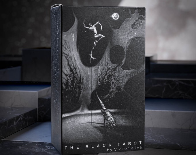 The Black Tarot | Black and White Tarot Deck & Guide by Da Brigh