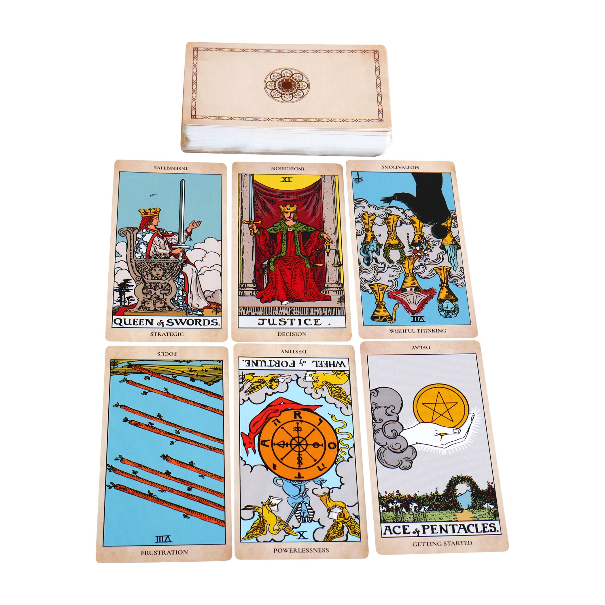 Mazzo di carte dei tarocchi con significati su di loro,Mazzo di carte dei tarocchi per principianti mazzo di tarocchi con guida e tovaglia di flanella dei tarocchi,Strumento di divinazione