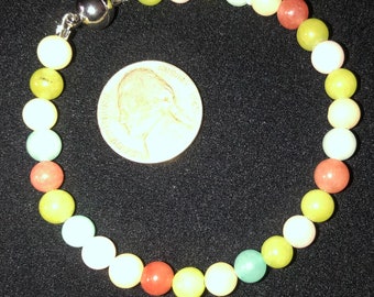 Rainbow Agate natural stone beaded bracelet