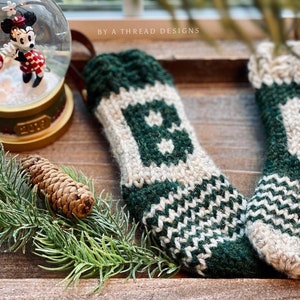 READY TO SHIP - Personalized Mini Stockings - crochet stockings, hand crocheted