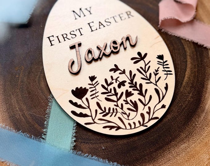 Featured listing image: Personalized My First Easter Sign