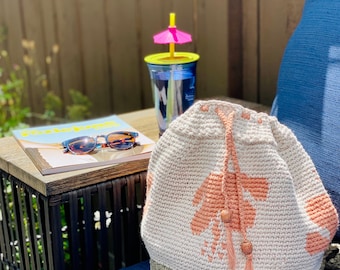 PATTERN: It's-A-Cinch Beach Hibiscus Bag