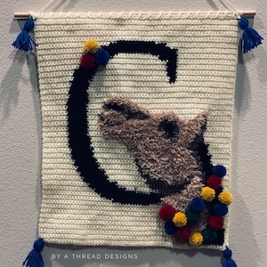 PATTERN: C is for Camel, PDF download, crochet wall hanging, tapestry crochet, crochet home decor
