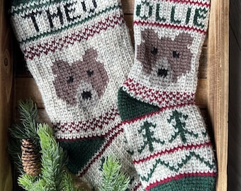 CUSTOM Jumbo Christmas Stocking, crocheted, personalized, made to order