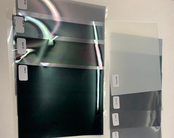 Privacy / Smoke / Reflective / Bronze / safety Sample Product size 9cm x 11cm FREE POSTAGE