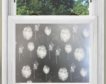 Static Window Film Stylish Privacy Decoration for your Home Office Studio Summer House Dandelion Frost Design (FREE POSTAGE)