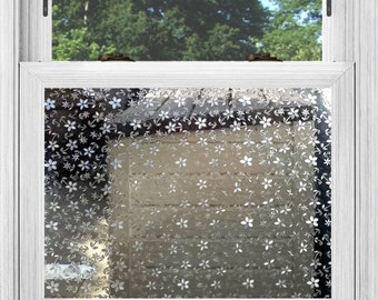 Static Cling Window Film Stylish Privacy Decoration for your Home Office Studio Summer House Mini flower Frost Design  (FREE POSTAGE)