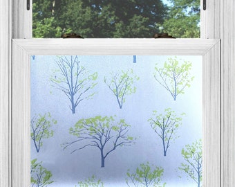 Static Cling Window Film Stylish Privacy Decoration for your Home Office Studio Summer House Tree Frost Design (FREE POSTAGE)