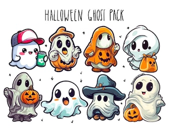 Halloween Ghost Sticker Pack | Water-Resistant Vinyl Laptop Decals