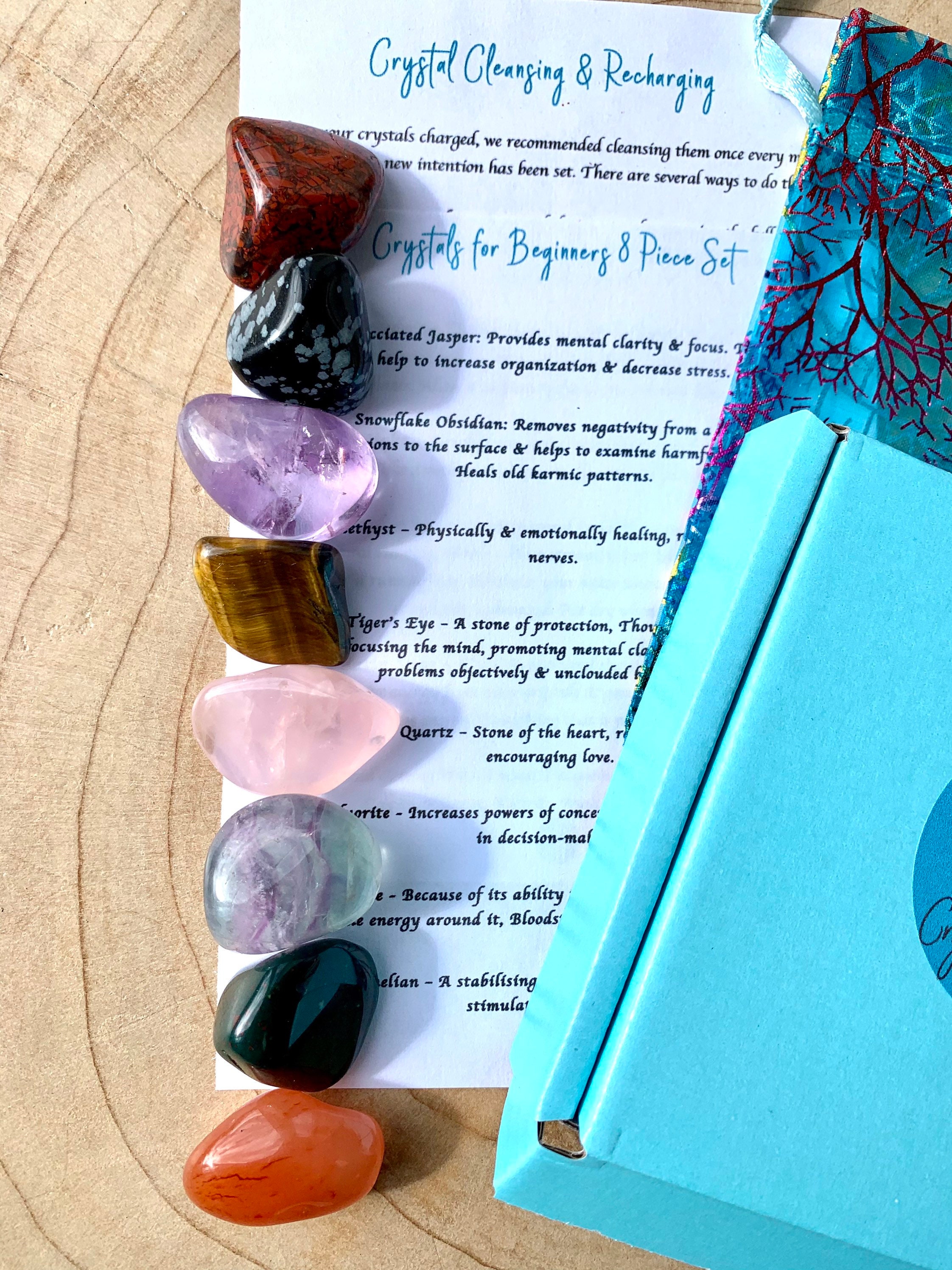 Crystal Set for Beginners Healing Crystals Starter Gift Set 8 Etsy