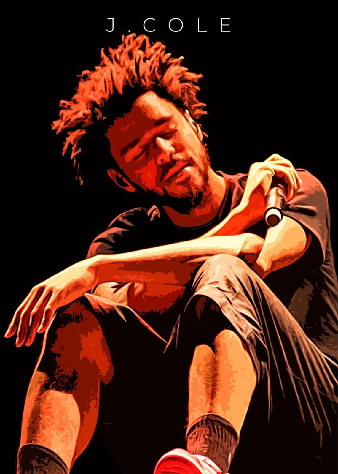 J Cole Poster Living Room Decor Music Poater J Cole Fan Etsy