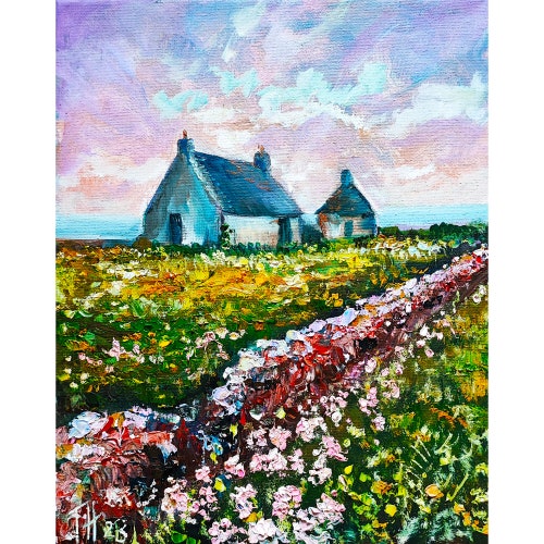 Irish Original Art Ireland Painting Irish Farm House Artwork Etsy