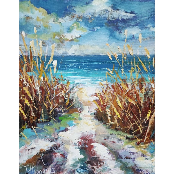 Irish Seascape Painting Original Art Nautical Wall Art Beach Wall Art Ireland Artwork Impasto Art by TanyaHubo