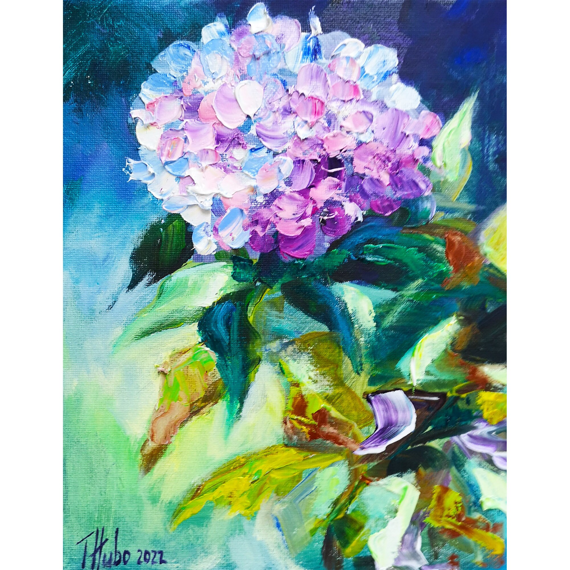 Hydrangeas Painting Original Oil Art Floral Wall Art Flowers