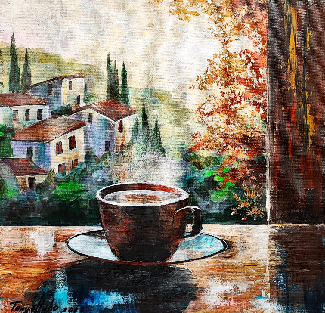 油彩画　coffee time Coffee Time - Paint by Numbers for Adults – Painting By