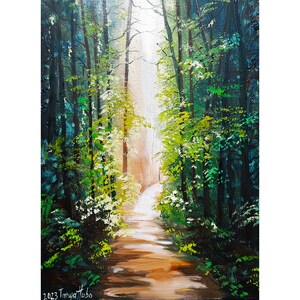 Original Forest Painting: Woodland Landscape Art, 12x16" by TanyaHubo