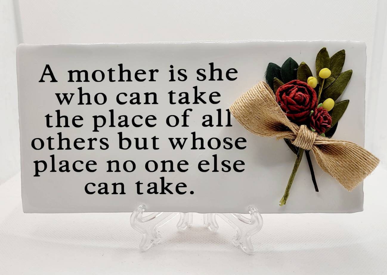 Signo de baldosa decorativa madre con acento floral | Etsy