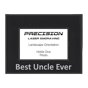 Uncle Picture Frame, Best Uncle Ever Engraved Leatherette Photo Frame, 4x6 5x7, Fathers Day Gifts