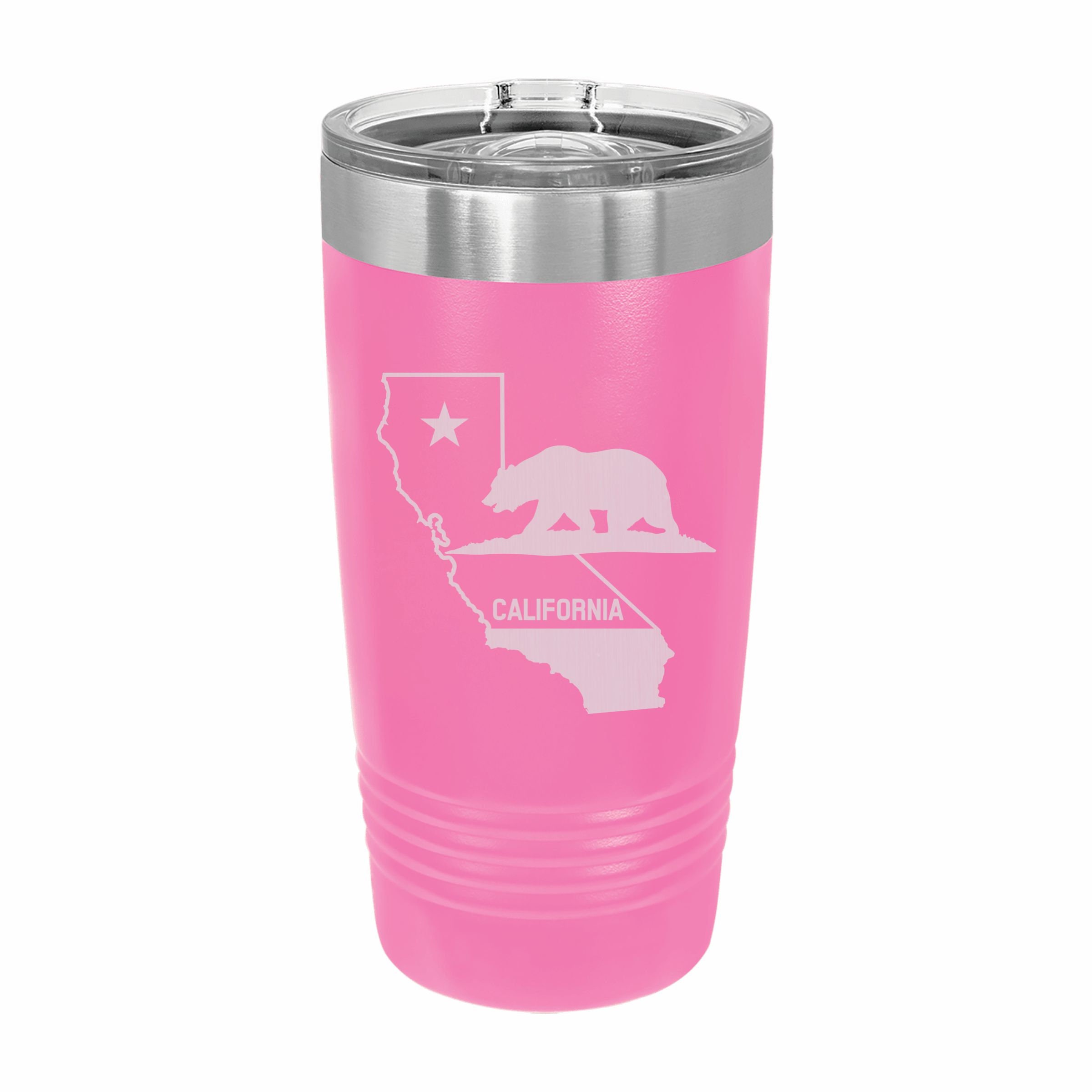 California Tumblers, CA Themed State Pride 20 Or 30 Ounce Insulated Stainless Steel Travel Mug With Lid, United States, Patriotic Gifts