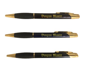 D&D Dungeon Master Engraved Coated Brass Pen - DnD, Dungeons and Dragons, Nerdy Gift, Geeky Gift, DM Gift