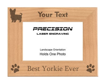 Personalized Pet Dog Engraved Wood Picture Frame - Best Yorkie Ever - 4x6 5x7 - Pet Owner Gift, Christmas Gift