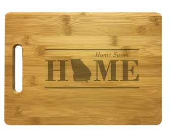 Georgia Engraved Cutting Board Home Sweet Home - Bamboo or Maple - Housewarming Gift, Chef Gift, Cooking Gift, Georgia Decor