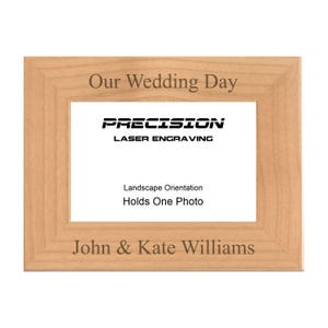 Personalized Engraved Wood Picture Frame - 4x6 5x7 - Birthday Gift, Custom Frame, Custom Text