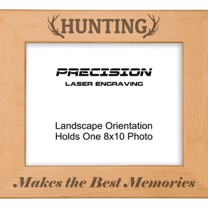 Hunting Frame Makes the Best Memories with Antlers Engraved Natural Wood Picture Frame 4x6 5x7 8x10, Sports, Outdoors 8x10 Landscape