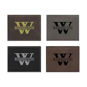 Personalized Wallet Monogrammed Engraved Leatherette - Gift for Men, Anniversary Gift, Fathers Day, Christmas Gift