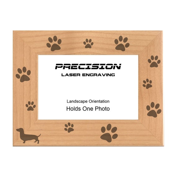 Pet Picture Frames, Dachshund With Paw Prints Engraved  display picture 1