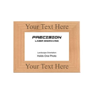 Personalized Picture Frame, Engraved Natural Wood Photo Frame with Custom Text, 4x6 5x7 or 8x10