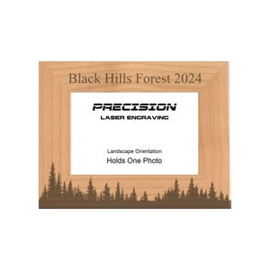 Personalized Pine Forest Engraved Wood Picture Frame - Custom Text - 4x6 5x7 - Forest Photo Frame, Hiking, Nature, Outdoors Gift