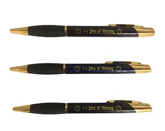 Bolígrafo de D&D +3 para escribir dados, de latón recubierto y grabado - DnD, Dungeons and Dragons, regalo para frikis, D20