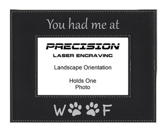 Marcos de fotos para mascotas. Me conquistaste con el marco de fotos de cuero sintético grabado Woof, 4x6 5x7, regalo para dueños de perros.