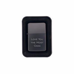 Personalized Lighter, Engraved Brass Lighter with Case Custom Text, Birthday Gifts, Christmas Present