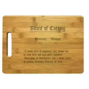 D&D Roleplaying Board of Cutting Engraved Cutting Board - Bamboo or Maple Wood - Nerd Gifts Roleplay Cosplay Gift Dungeons Dragons