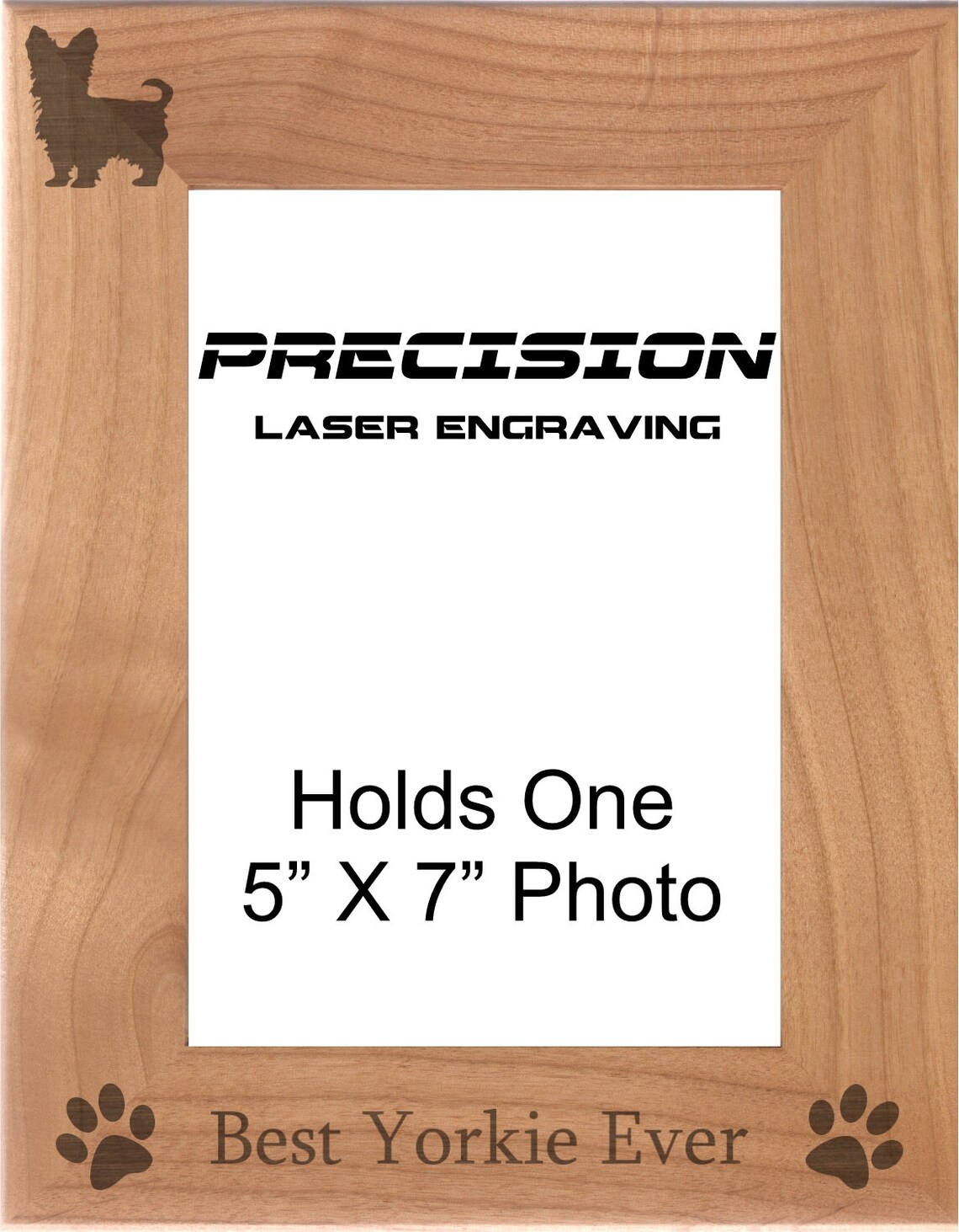 Best Yorkie Ever Engraved Wood Picture Frame 4x6 5x7 Dog Etsy