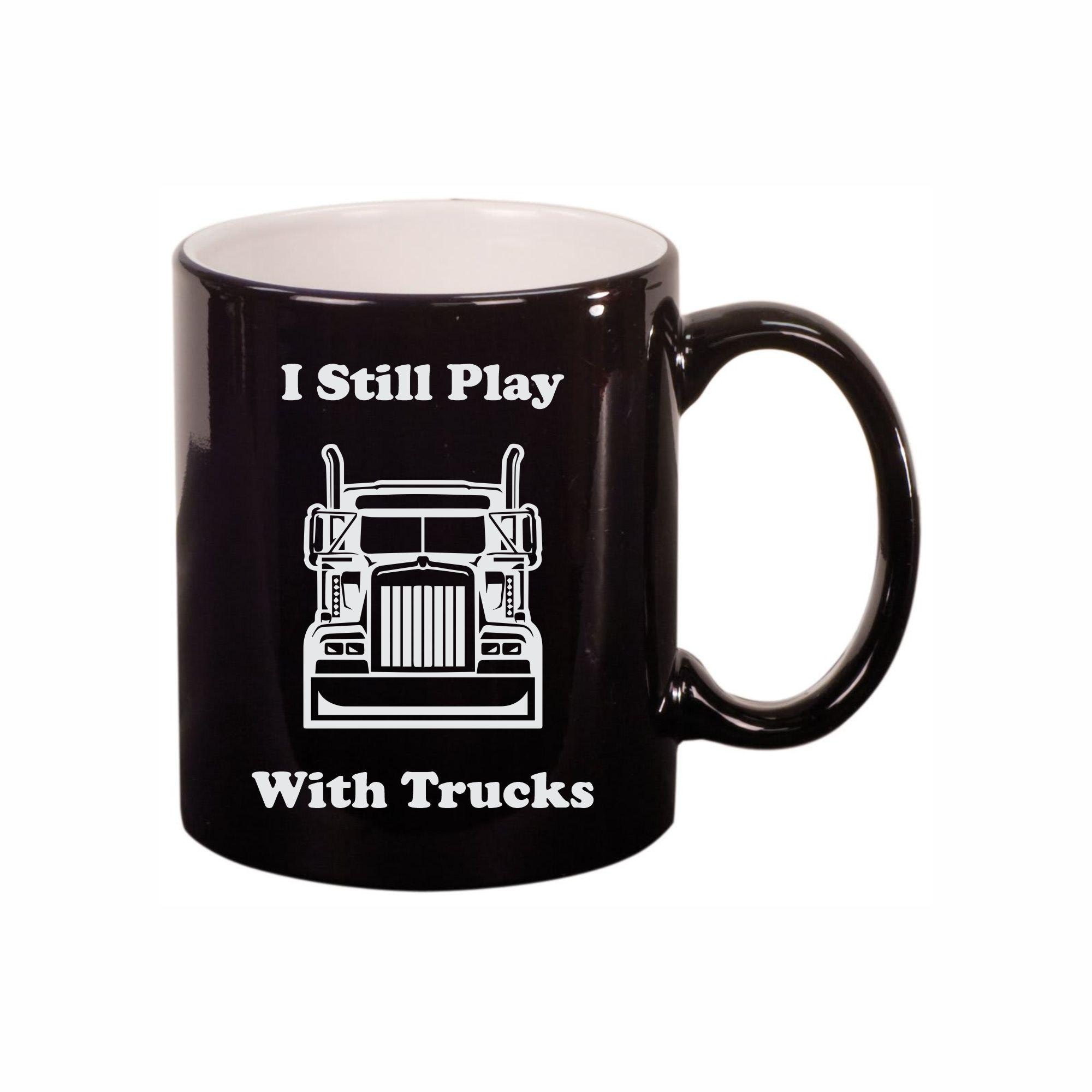 "Real Men Drive Pickup Trucks" Ceramic Coffee Mug - 12 Oz Funny Novelty Gift For Dad, Men, Truck Lovers