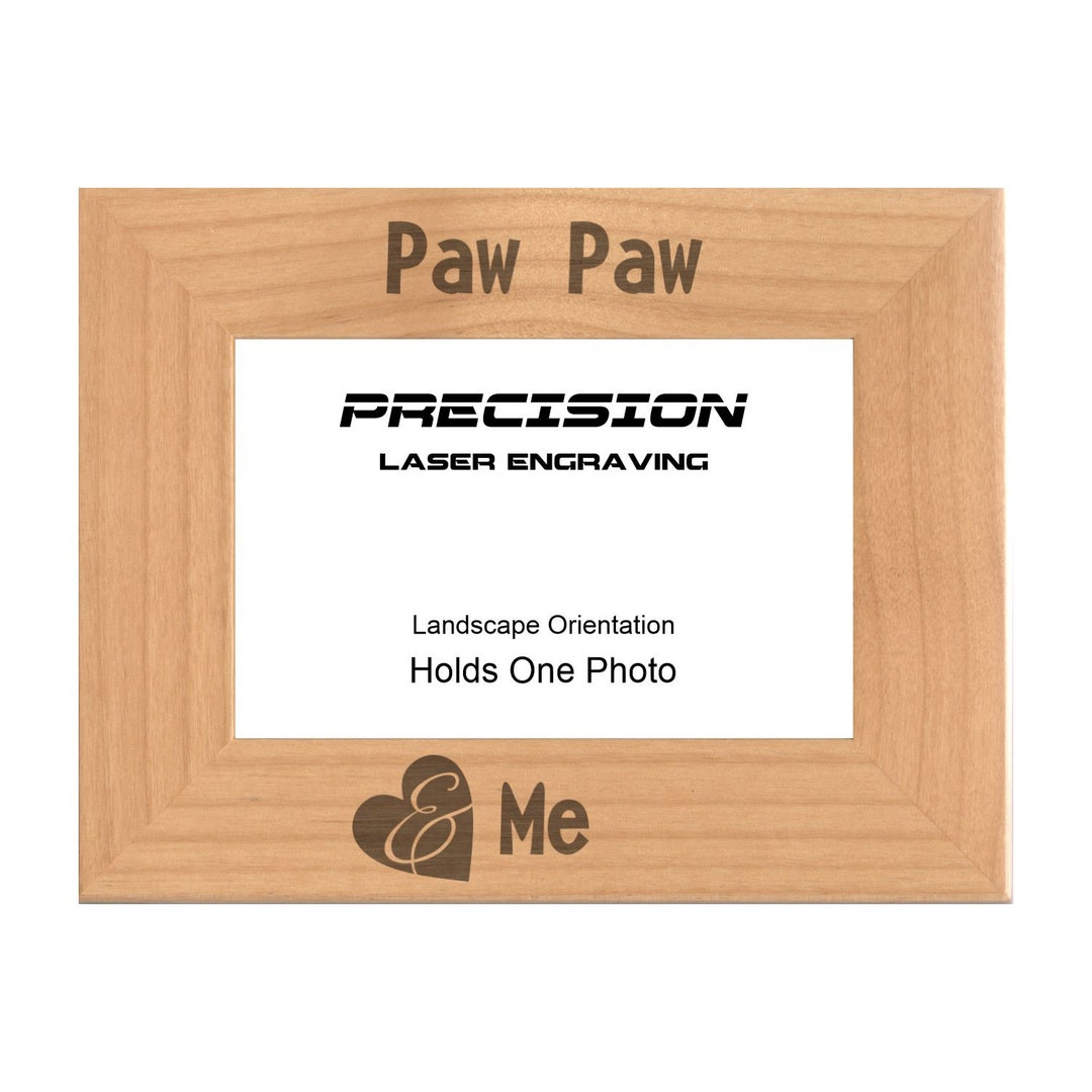 Gift for Pawpaw, Paw Paw and Me Heart Engraved Natural Wood Picture