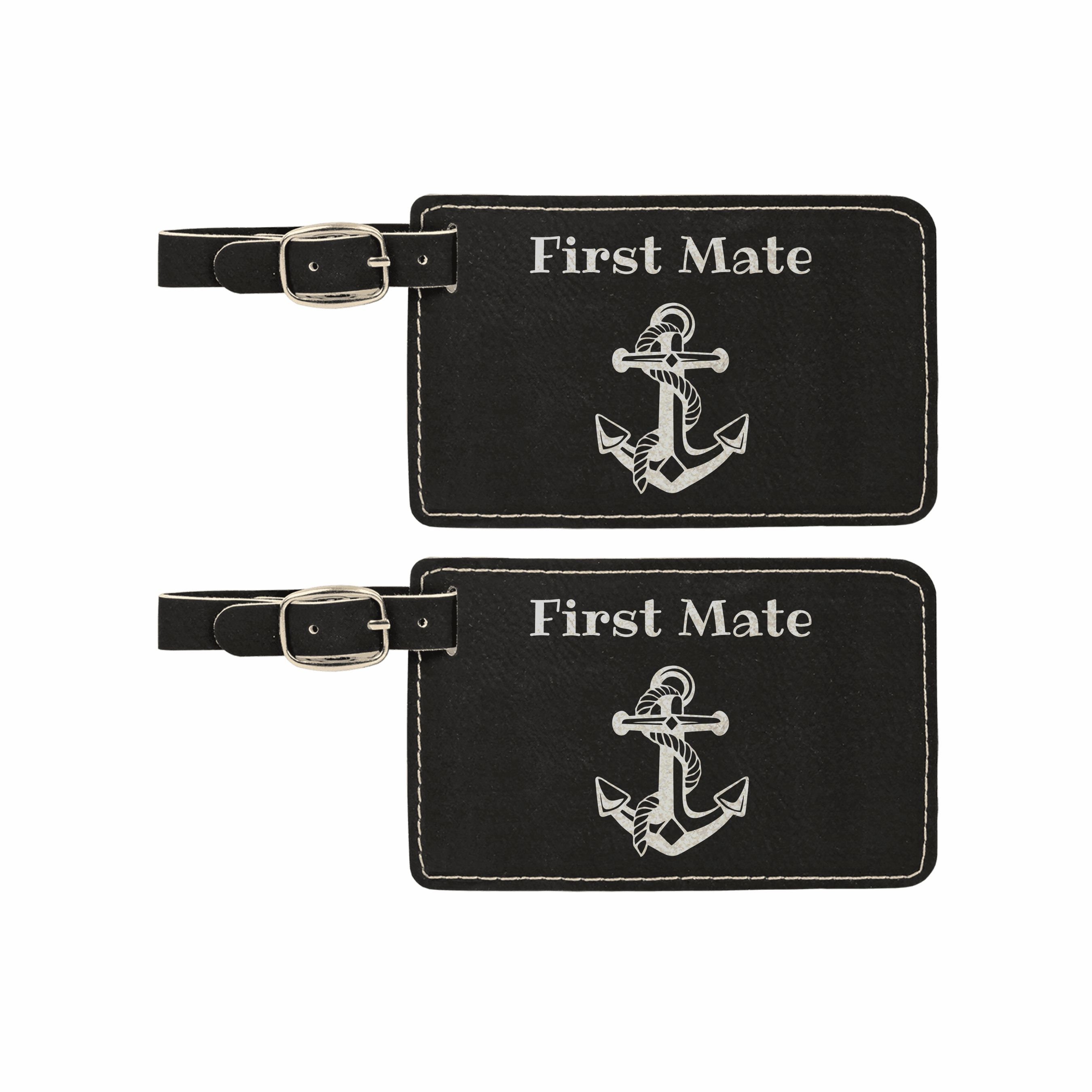 Nautical Luggage Tags, First Mate With Anchor Travel Gifts - 2 Pack Nautical Luggage Tags, First Mate With Anchor Travel Gifts - 2 Pack