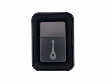 DnD Gift Lighter, Bard Class Symbol Engraved Brass Lighter with Case, Nerdy Gifts, Dungeons Dragons D&D