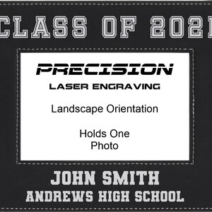 Graduation Picture Frame, Class of Custom Year and Text Engraved Leatherette Photo Frame, 4x6 5x7, 2025 Grad, Senior Class Gift