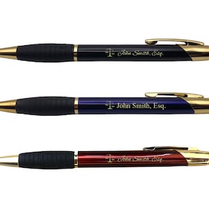 Personalized Lawyer Attorney Engraved Coated Brass Pen - Custom Text - Law gift, Law Student, Office Gift, Graduation Gift