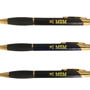 Mom Pens, Number 1 Mom Engraved Coated Brass Ballpoint Pen, Mothers Day Gifts