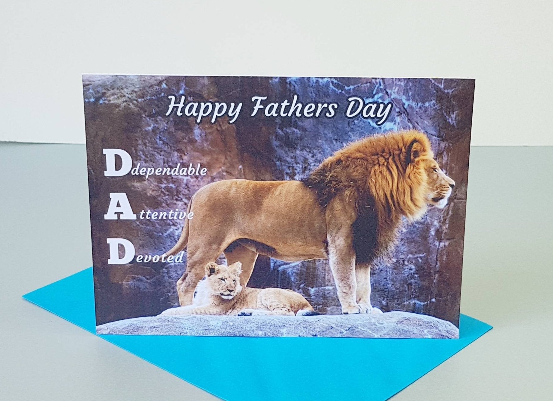 Fathers Day Card/male Lion and Cub Fathers Day Card/ for Dad - Etsy UK