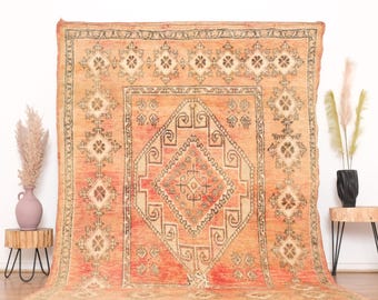 Vintage Moroccan rug, Authentic Boujaad Rug 6x8 ft